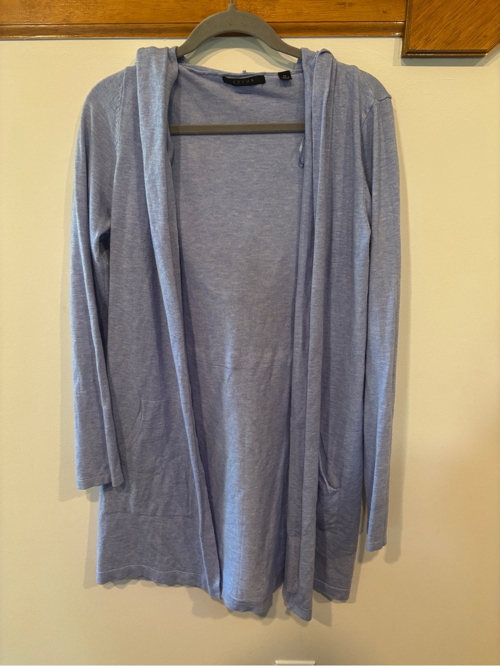 Cyrus Light Blue Hooded Open Cardigan